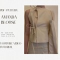 Amanda Blouse PDF Sewing Pattern | Japandi Minimalist Top DIY | Japanese Inspired Sleeveless Wrap Blouse | Sizes EU32-50 Tie-Up Blouse
