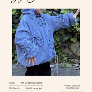Patrón de costura en PDF para chaqueta infantil con estampado floral / Abrigo de otoño / Chaqueta Gigi / Cortavientos / Tallas europeas: 2-14 años