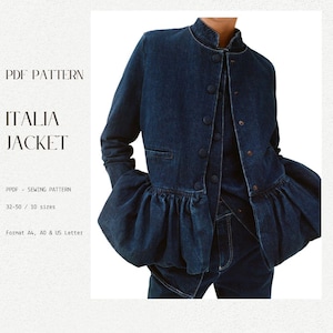 PEPLUM jacket | PDF sewing pattern |  Vest | 32-50 | Blazer pattern | Scandi trends| Digital Download