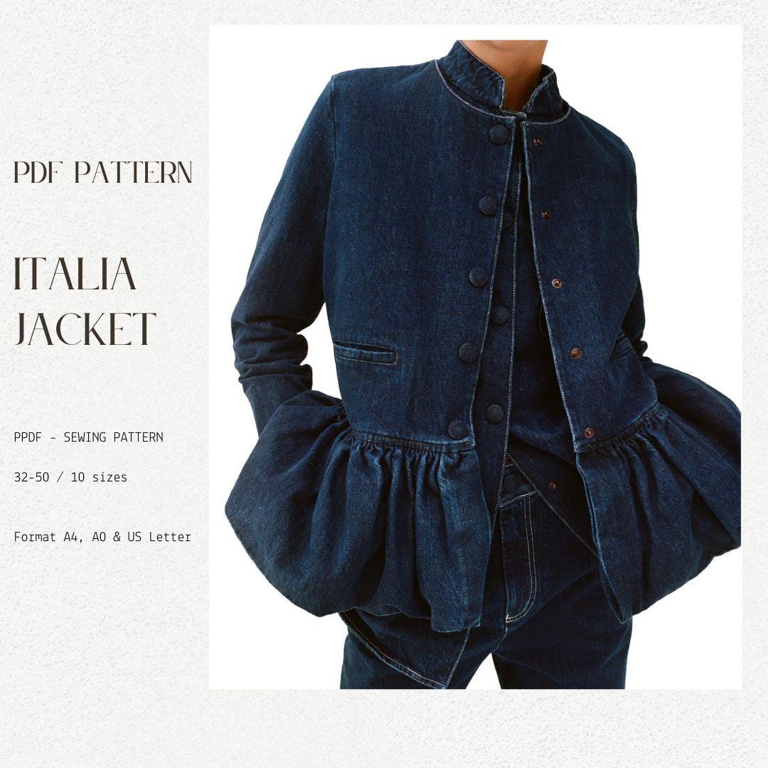 PEPLUM jacket | PDF sewing pattern |  Vest | 32-50 | Blazer pattern | Scandi trends| Digital Download