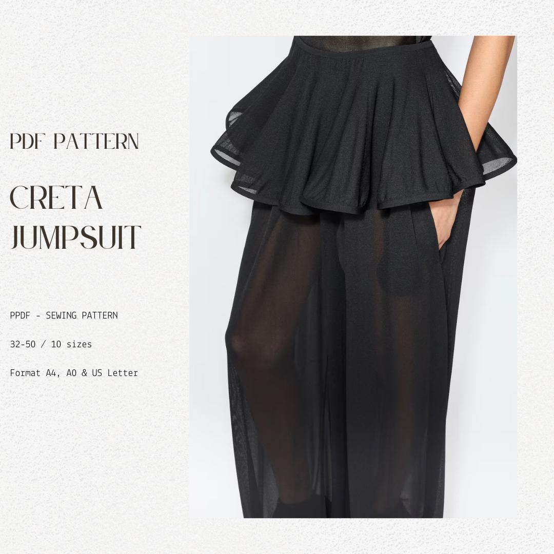 Peplum Pants - Balloon Pants - Jumpsuit Sewing Pattern - Bohemian Pants ...