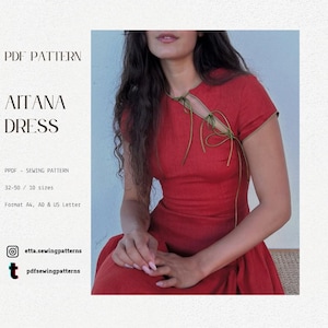 Aitana Lace-Up Cottagecore Dress Sewing Pattern (PDF Download)
