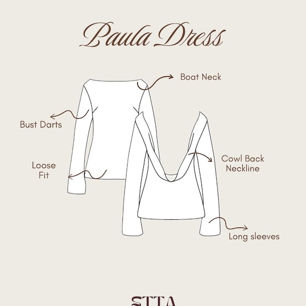 Cowl neckline Mini dress | PDF sewing pattern | drape mini  dress | sizes 32-58 | Vintage dress| wedding dress | Bridal gown | bridesmaid