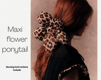 Flower Ponytail Sewing Pattern: Statement Hair Accessory (PDF Pattern)