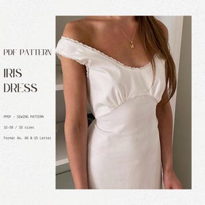 Milkmaid Boat Neck Dress Sewing Pattern: Vintage Coquette Style (PDF Download)