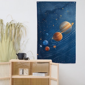 Póster del Sistema Solar para Niños, Póster Espacial Educativo/Decorativo, Decoración de Pared para Dormitorio, Universo, Planetas, Estrellas