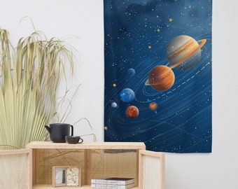 Póster del Sistema Solar para Niños, Póster Espacial Educativo/Decorativo, Decoración de Pared para Dormitorio, Universo, Planetas, Estrellas