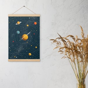 Póster del Sistema Solar para Niños, Póster Espacial Educativo/Decorativo, Decoración de Pared para Dormitorio, Universo, Planetas, Estrellas