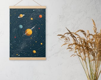 Póster del Sistema Solar para Niños, Póster Espacial Educativo/Decorativo, Decoración de Pared para Dormitorio, Universo, Planetas, Estrellas