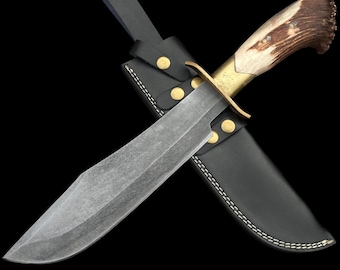 Handmade Inglorious Basterds Aldo Raine Knife Replica: Aged D2 Steel Blade, Leather Sheath