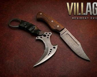 Resident Evil Village Ethan & Chris Knives | RE8 Cosplay Display Set