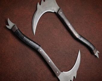 Handmade The Walking Dead Elijah Sickle Kama Blades with Leather Sheath | TWD Collectibles | Gifts for boyfriend
