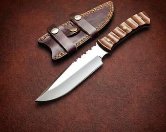 Handmade Owen Grady Knife | Jurassic World Movie Replica with Leather Sheath