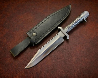 Handmade Resident Evil Chris Redfield Knife | D2 Steel Blade, Leather Sheath
