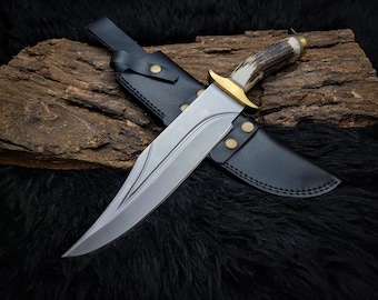 Brad Pitt Bullet Train The Wolf's Replica Bowie Knife, Handmade Hunting Knife, gift for him