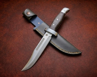 Handmade Resident Evil Requiem Survival Knife with Leather Sheath | RE9 Props | Leon Kennedy cosplay