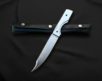 Handmade High-Carbon Steel Dexter Knife with Leather Sheath