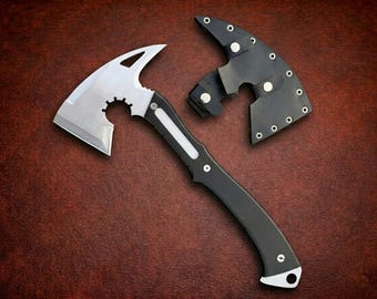Handmade Leon Kennedy Hatchet | Resident Evil Requiem Replica Axe, Leather Sheath