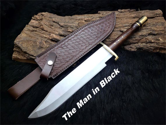 The Man in Black Replica Handmade Bowie Knife with Leather Sheath | Birthday gift | Gift for Him