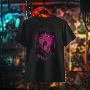 Dark Cyberpunk Girl Shirt | Anime Manga Girl T-Shirt | Japanese Horror | Alt Clothes | Anime Aesthetic | Grunge Clothing | Streetwear Shirt
