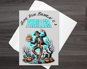 Thriller Birthday Card | Printable Digital Download Halloween Gift October Gift Michael Jackson Inspired Funny Michael Jackson Card