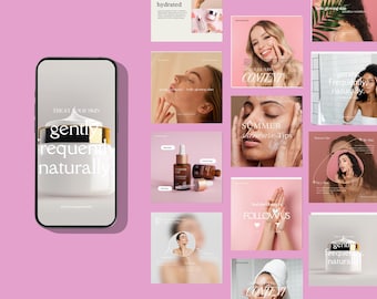 Hautpflege Instagram Post-Vorlagen | Bearbeitbare Kosmetik Instagram Vorlagen & Beauty Design | Hautpflege Social Media Canva Vorlagen