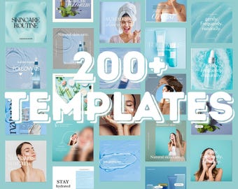 Hautpflege Instagram Vorlagen Bündel | Bearbeitbare Kosmetik Instagram Vorlagen & Beauty Design | Hautpflege Social Media Canva Vorlagen