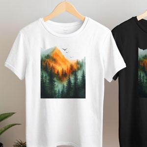 Mountain Tee Shirt, Hiking Gifts, Nature Shirt for Men, Outdoor Gift for Her, Nature Lover Shirt,Camping Tee,Forest Tshirt,Artsy Graphic Tee