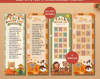 2026 Teen Kids Fall Bucket List Banner, Fall Activities For Teen Kids Family, Fall Calendar, 2x6 Ft Walgreen Banner Canva Editable Template