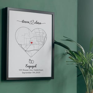 Impression de fiançailles, cadeau de fiançailles, cadeau pour fiancés, impression de carte personnalisée, cadeau de fiançailles pour elle, téléchargement numérique