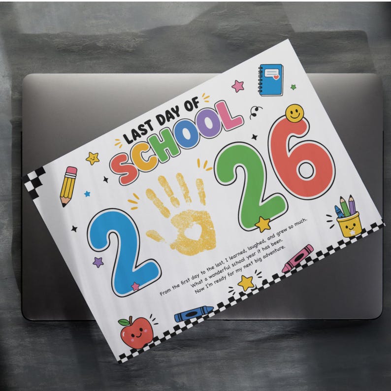 Last Day of School Handprint Craft 2026, Preschool Keepsake Printable ...