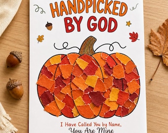 Handpicked by God Pumpkin Fall Sunday School Bible Craft Printable  Christian Thanksgiving Craft, Church Preschool Kids Torn Paper Activity