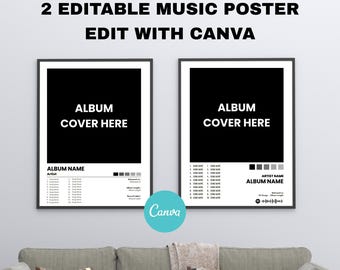 Album Cover Poster Canva Template | Album Poster Canva | Customizable Digital Music Poster | Album Poster | Personalize Album Print
