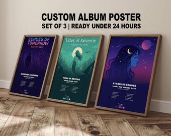Set of 3 Custom Album Posters,Personalised Room Decor,Request Any Album,Aesthetic Music Print Art,Custom Music,Album Art,Choose Your Own