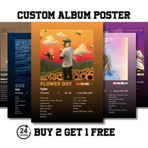 Set of 3, Request Any Album, Custom Album Posters, Album Cover Posters,Album Wall Art,Custom Music,Choose Your Album Spotify, Halloween gift