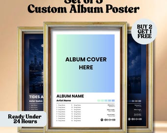 Set of 3 Custom Album Posters,Request Any Album,Album Cover Posters,Choose Your Own Albums ,Album Art,Gift for Music Lovers,Album Wall Art