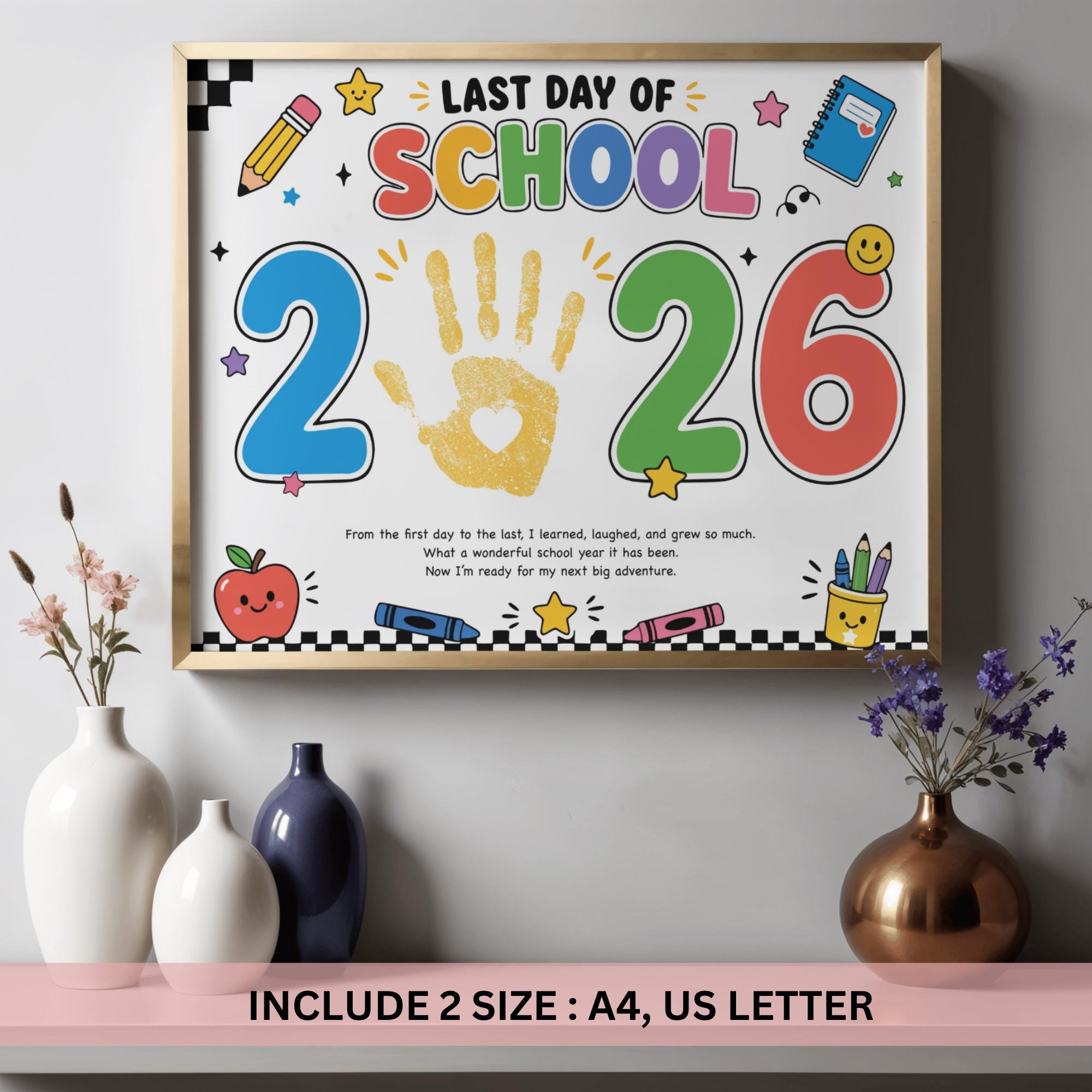 Last Day of School Handprint Craft 2026, Preschool Keepsake Printable ...
