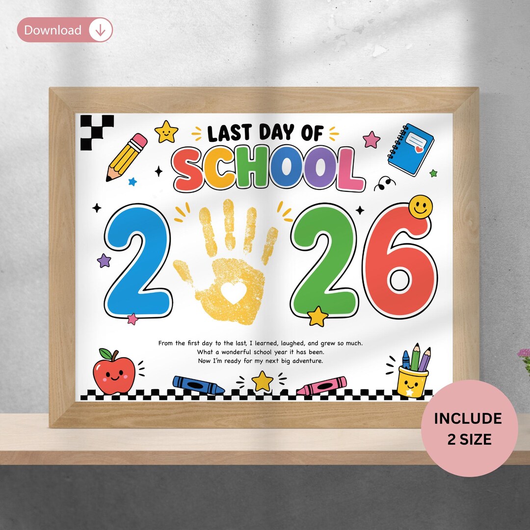 Last Day of School Handprint Craft 2026, Preschool Keepsake Printable ...