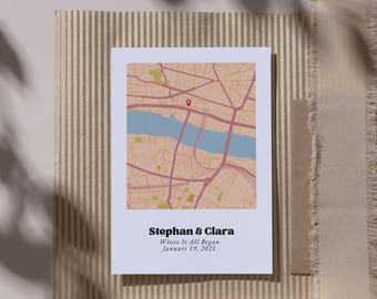 Birthday Gift Poster - Custom City Map Print, Digital Download, Personalized Map Art, Home Decor, Gifts for Him/Her