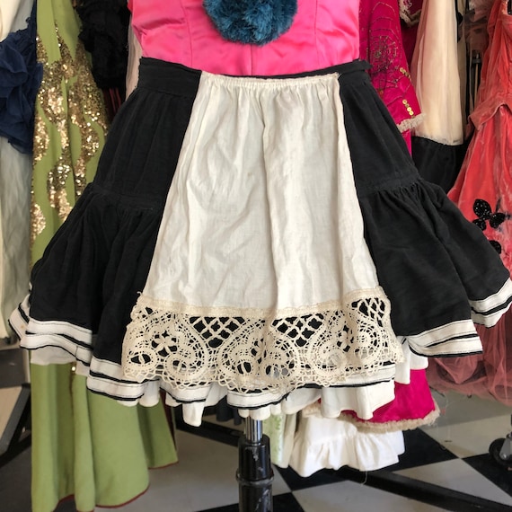Adorable Antique Showgirl French Maid Skirt Costum