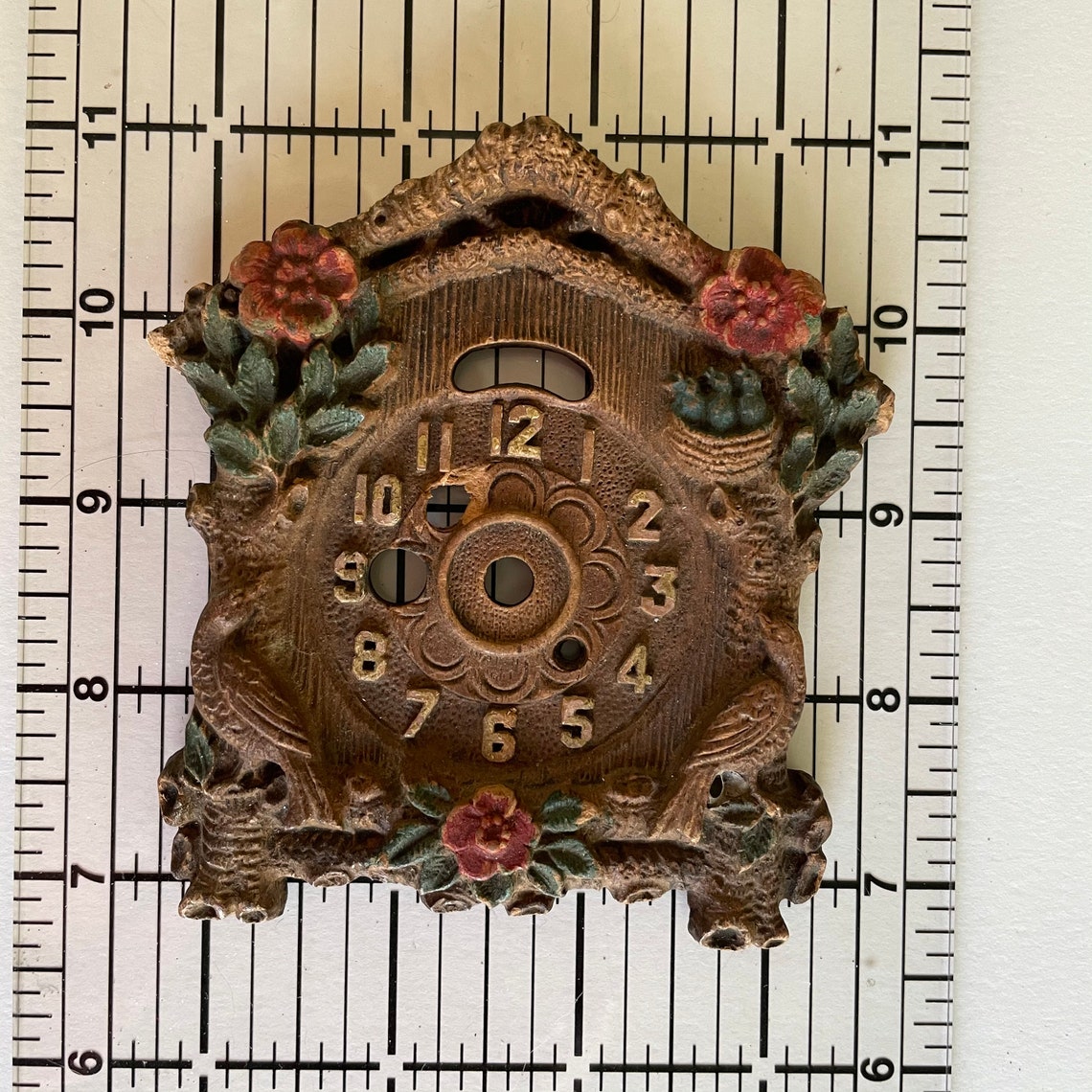 Vintage German Style Cuckoo Clock Face Woodland Birds and Etsy