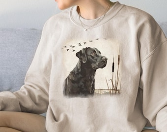 トップス 90s vintage sweat Labrador Retriever Vintage 90's Labrador Retriever Black Dog Graphic Green
