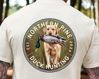Camiseta de pato labrador amarillo, regalo de caza, camiseta de ánade real para perro de caza, regalo de Labrador Retriever, camiseta de caza de aves acuáticas al aire libre para el Día del Padre