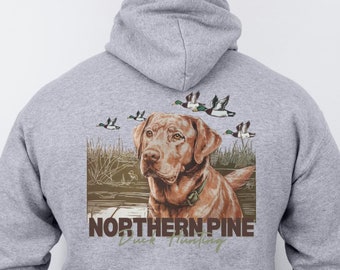 Red Lab Duck Hunting Hoodie | Waterfowl Hunter Gift | Bird Dog Sweatshirt | Red Labrador Retriever Hoodie | Wetland Hunting Christmas Gift