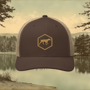 German Shorthair Pointer Trucker Hat | Embroidered Bird Dog Cap | Tails Up Hunting Hat Gift for Bird Hunter | GSP Upland Hunting Snapback