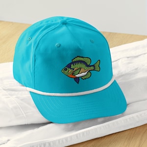 Bluegill Fishing Rope Hat | Vintage Embroidered Fishing Gifts for ...