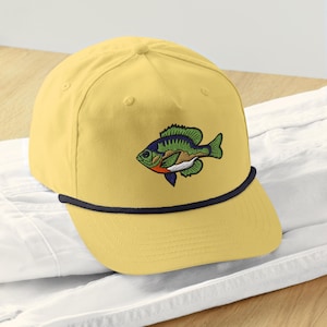 Bluegill Fishing Rope Hat | Vintage Embroidered Fishing Gifts for ...
