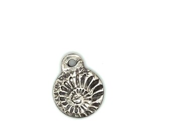 Sterling Silver Ammonite Charm (16x13mm)