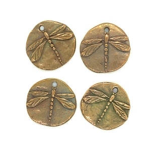 Set of 4 Bronze Dragonfly Charms