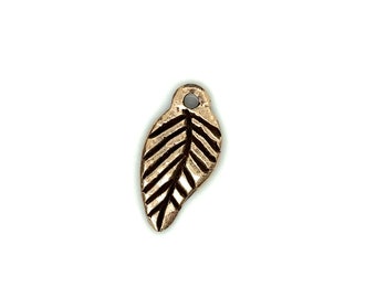 Bronze Leaf Charm (18x10mm)